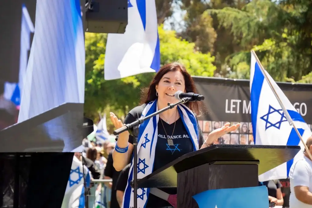 Pro-Israel Protest at UCLA - April 2024-1030 - Roz Stage - StandWithUs
