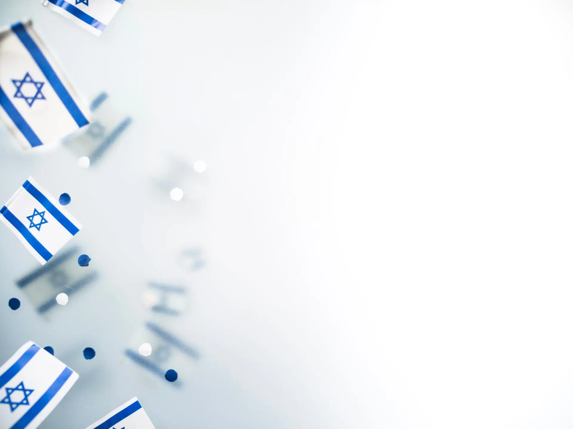 Israel.,Independence,Day.,National,Flag,On,A,White,Foggy,Background - StandWithUs